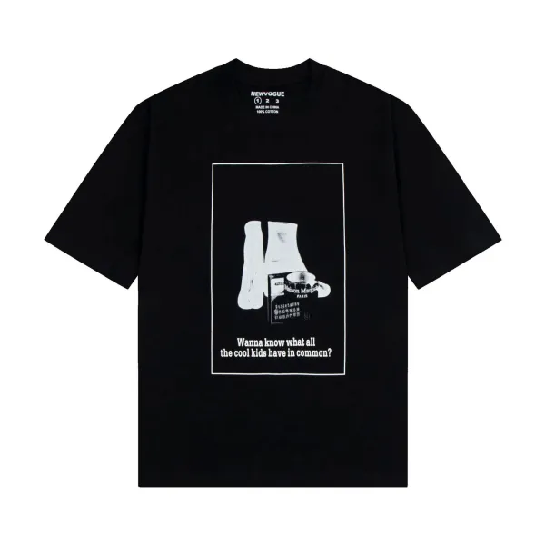 Design NEWVOGUE Graphic Print Black T-Shirt T-Shirts - 1