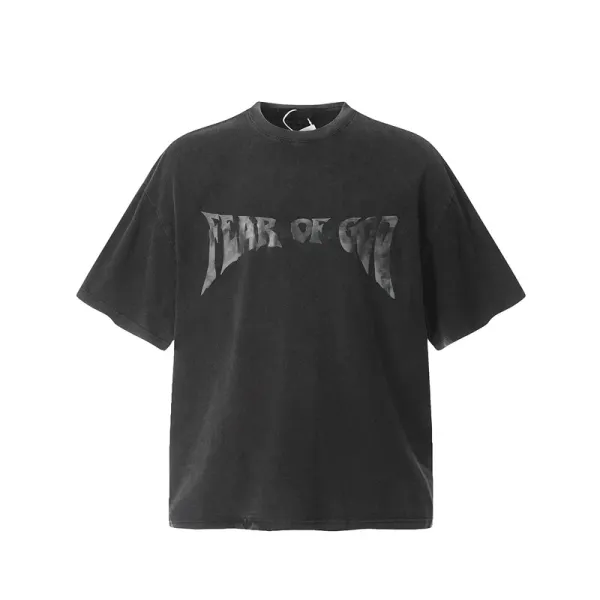 Design Angel Statues Print Oversized T-Shirt Black - 15