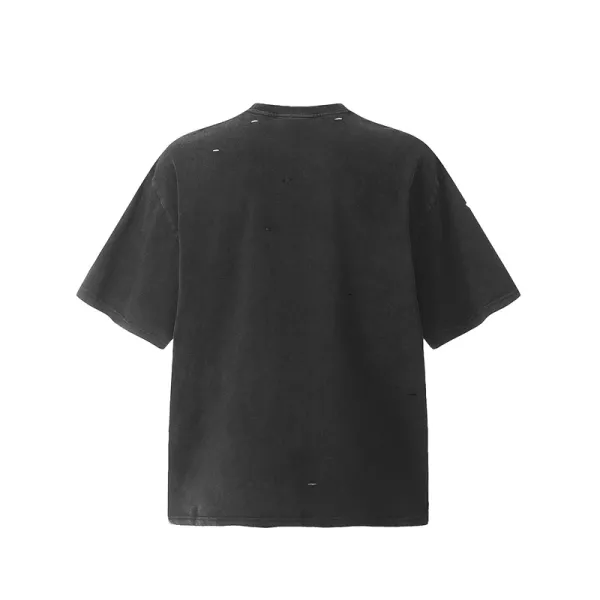 Design Angel Statues Print Oversized T-Shirt Black - 22