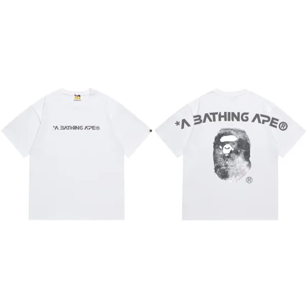 A Bathing Ape Graphic Print White T-Shirt - 1