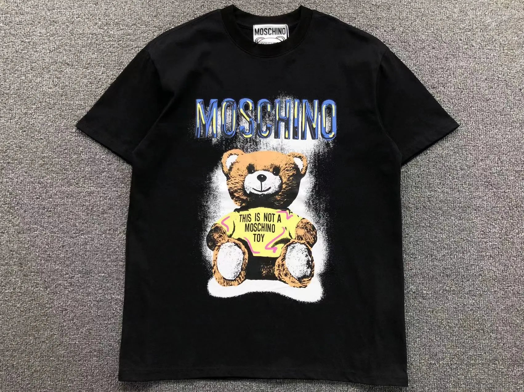 Moschino Teddy Bear Graphic Print Black T-Shirt - 5