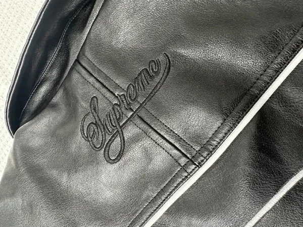 Supreme x Nike Pixel Swoosh Leather Bomber Jacket Black - 21