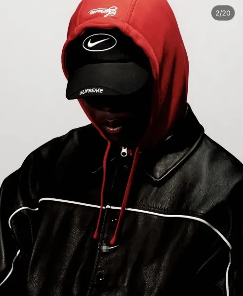 Supreme x Nike Pixel Swoosh Leather Bomber Jacket Black - 4