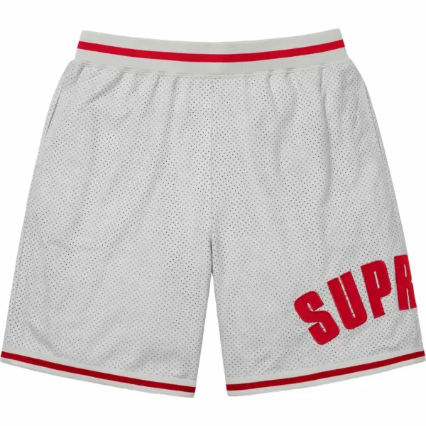 Supreme Mesh Shorts White/Red - 1