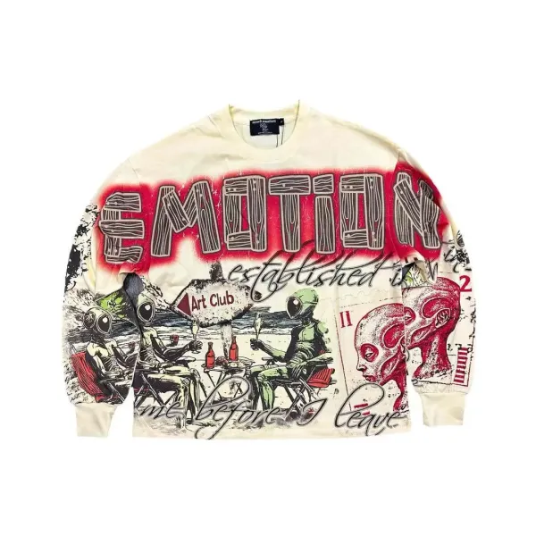 Design Mixed Emotion Emotion Art Club Graphic Long-Sleeve T-Shirt T-Shirts - 1