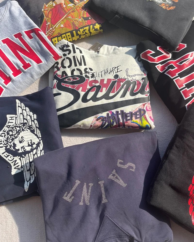 Saint Tears Graffiti Print Hoodie White - 11