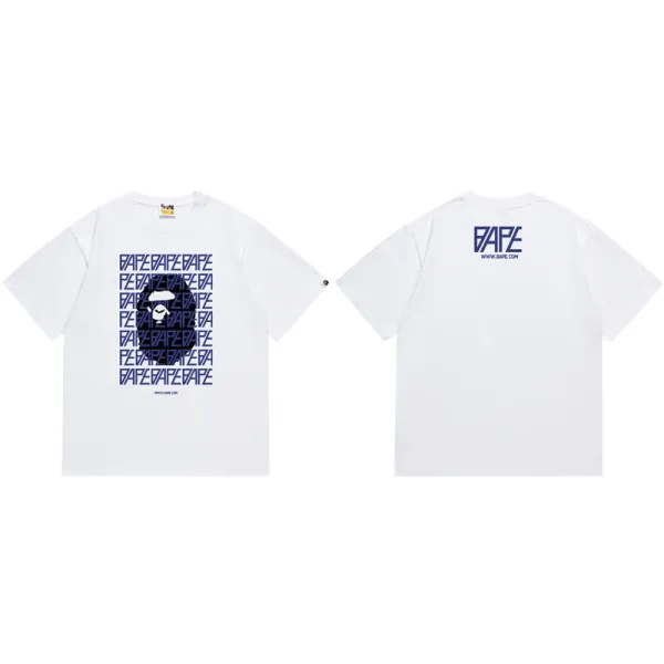 A Bathing Ape Repeat Logo Graphic T-Shirt White - 1
