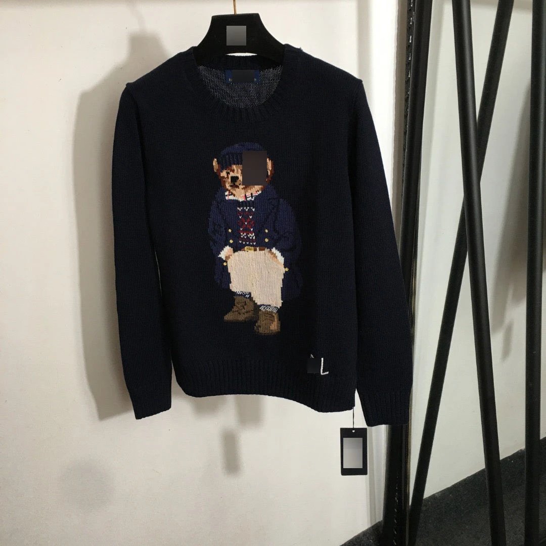 Bear Intarsia Wool Blend Knit Sweater photo 7