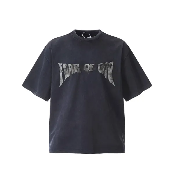 Design Angel Statues Print Oversized T-Shirt Black - 13