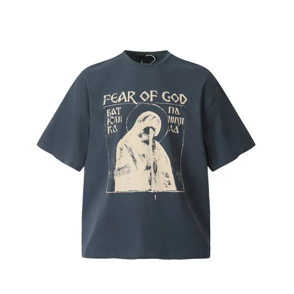 Design Angel Statues Print Oversized T-Shirt Black - 25