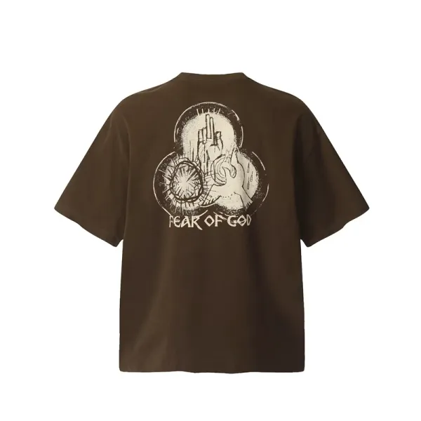 Design Angel Statues Print Oversized T-Shirt Black - 30