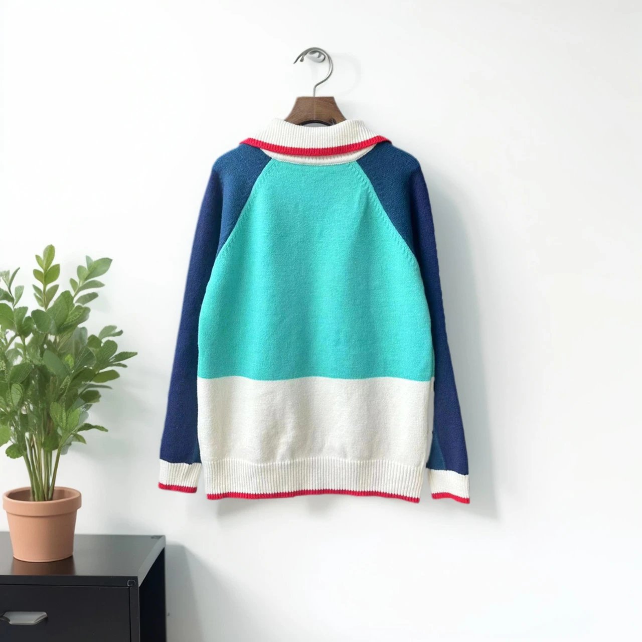 Design Knit Polo Sweater Black - 23