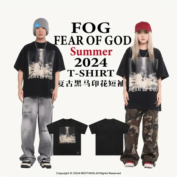 Design Angel Statues Print Oversized T-Shirt Black - 8
