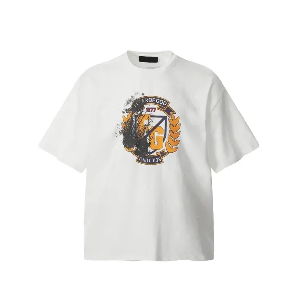 Design Angel Statues Print Oversized T-Shirt Black - 19