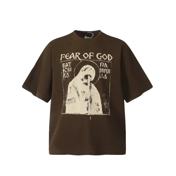 Design Angel Statues Print Oversized T-Shirt Black - 29