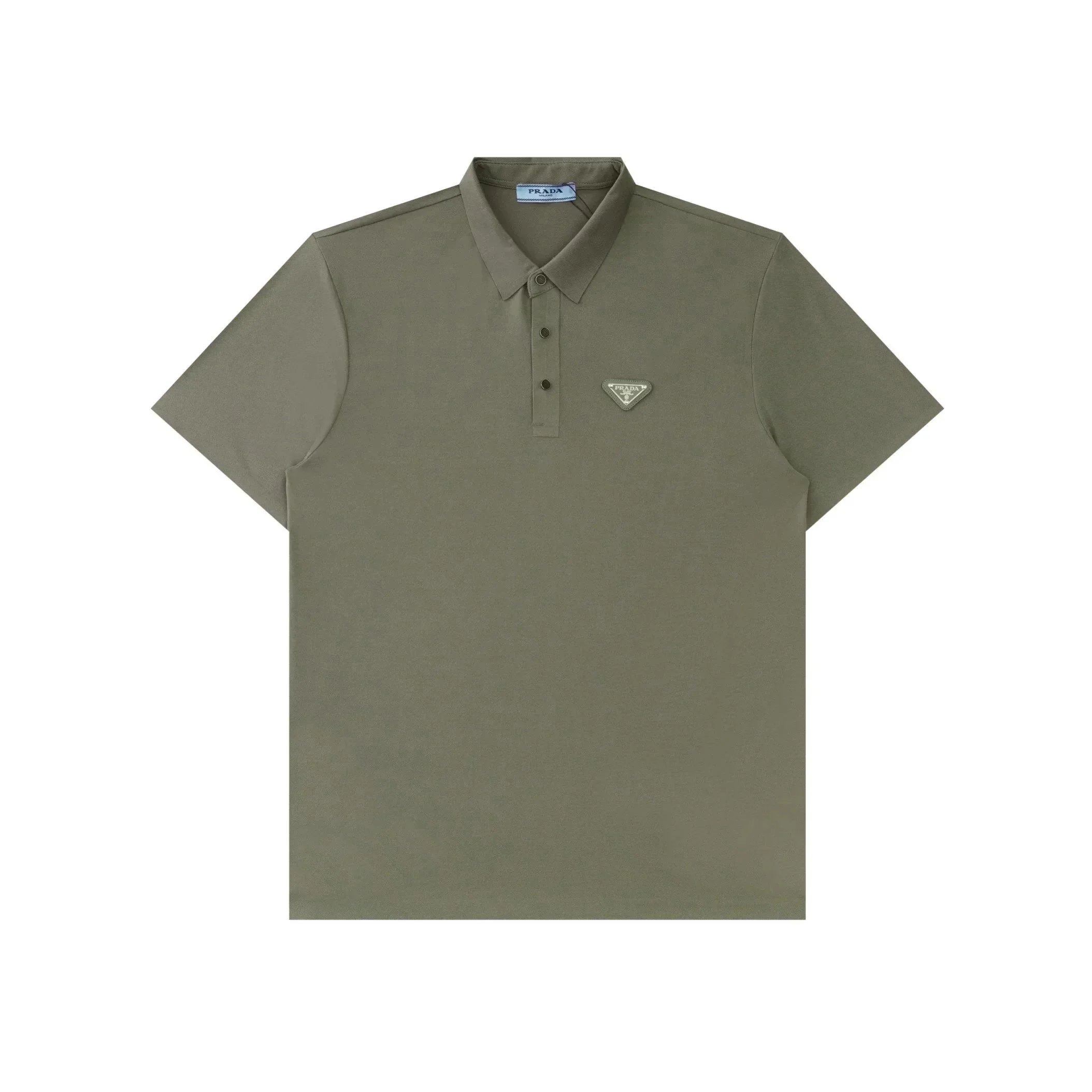 Prada Shirts Short-Sleeve Polo Shirt with Triangle Logo Patch image 14