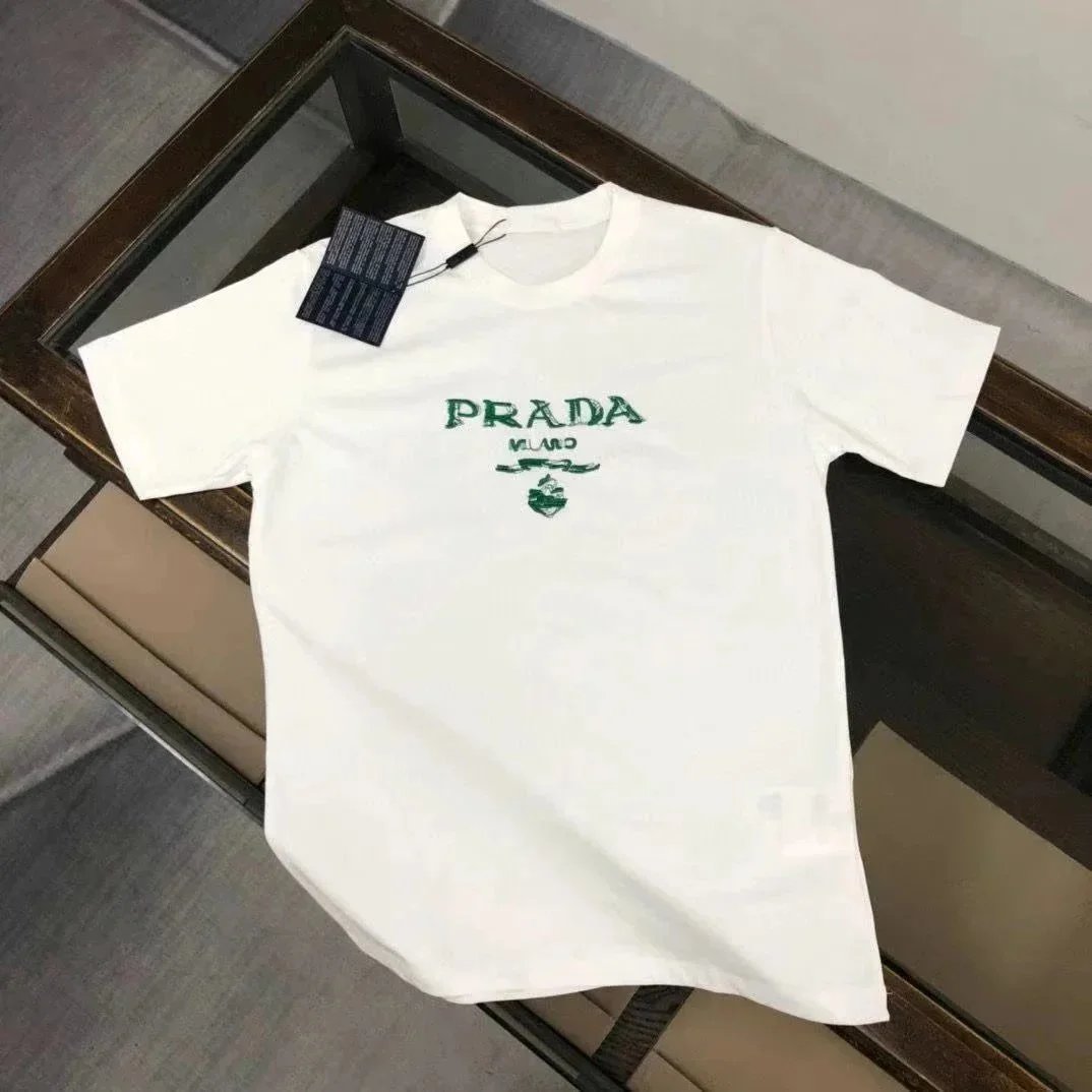 Prada Shirts Short-Sleeve Polo Shirt with Triangle Logo Patch — 24