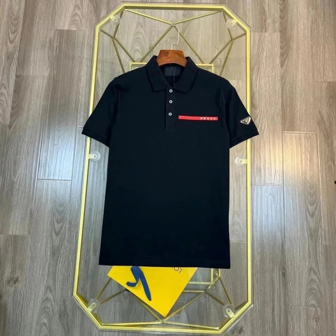 Prada Shirts Short-Sleeve Polo Shirt with Triangle Logo Patch image 6