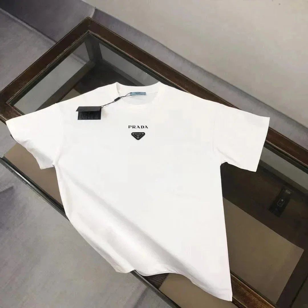 Prada Shirts Short-Sleeve Polo Shirt with Triangle Logo Patch — 29