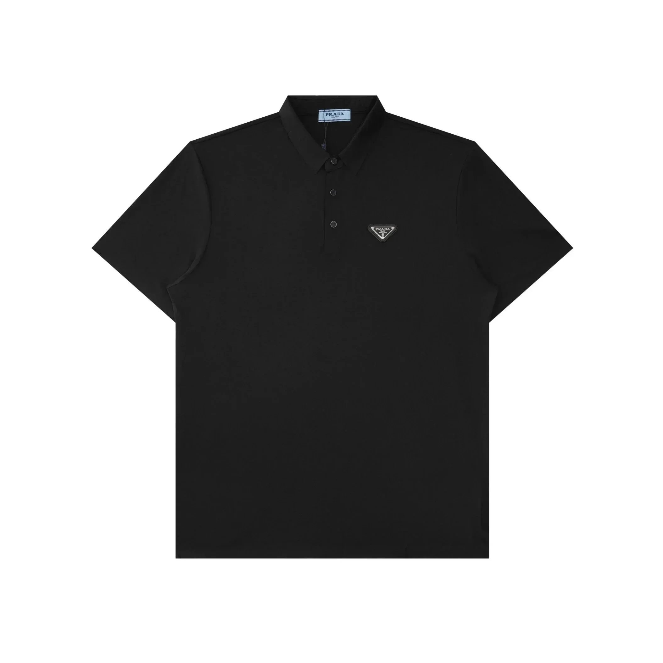 Prada Shirts Short-Sleeve Polo Shirt with Triangle Logo Patch image 12