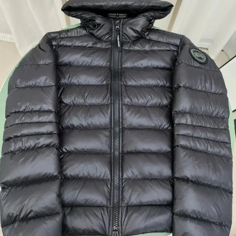 Canada goose最高品质<90%白鸭绒黑色-灰色袖标