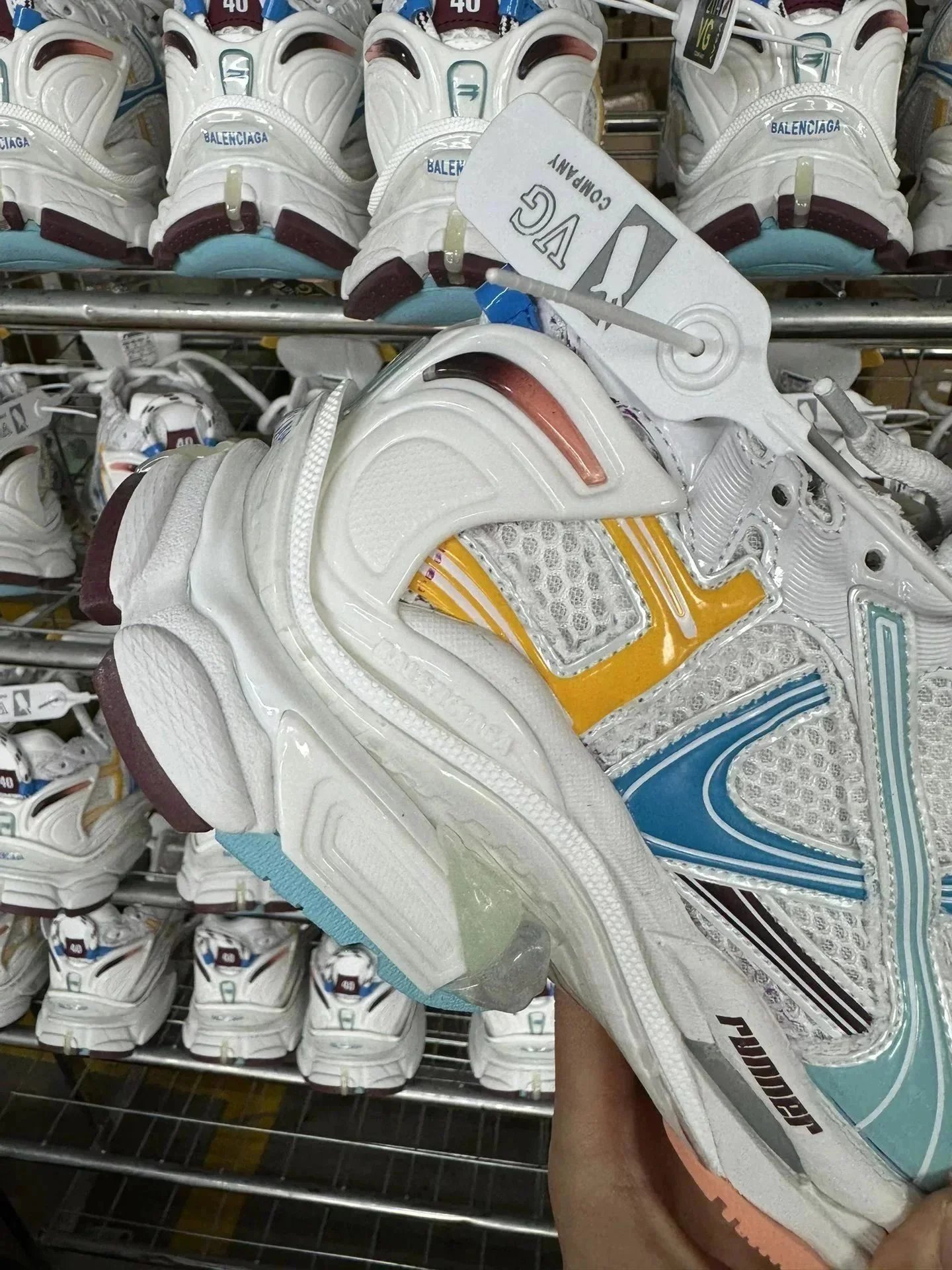 Balenciaga x Asics Runner White Orange Sneakers - 4