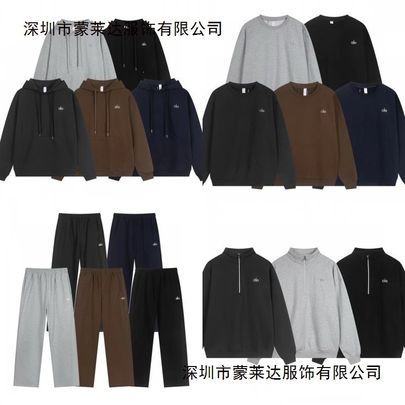 Pound round neck hooded sweatshirt set, loose casual shirt, zipper casual for men and women