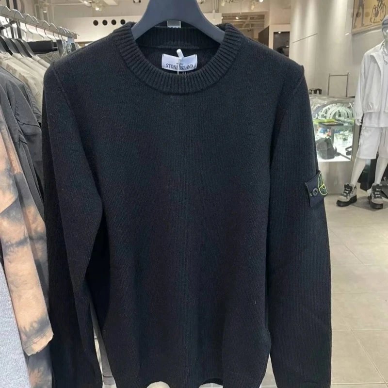 European and American fashion brand basic compass armband round neck pullover knitted unisex couple sweater