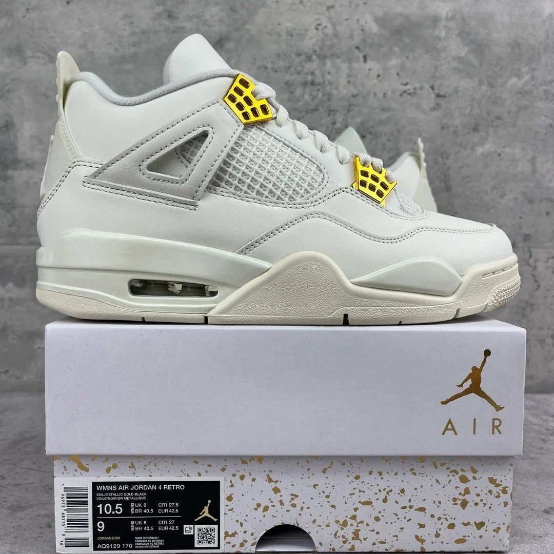 Air Jordan 4 Beige White Gold AQ9129-170