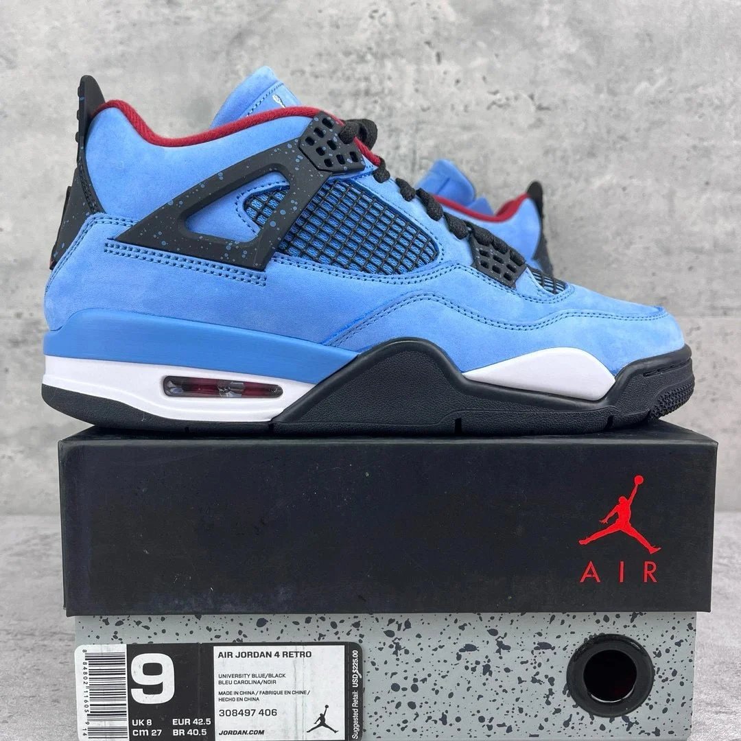 Air Jordan 4 Travis Scott Ice Blue Suede 308497-406