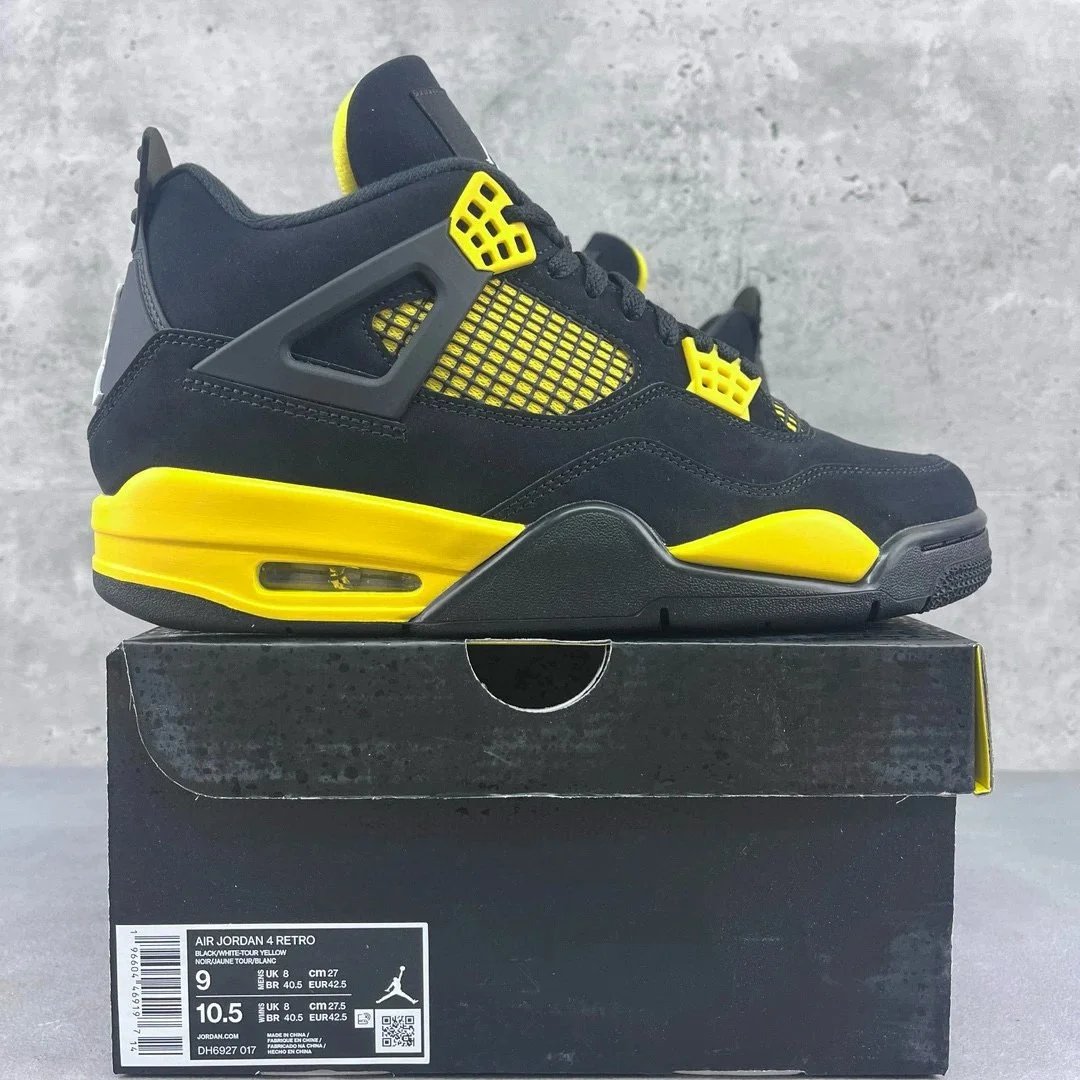 Air Jordan 4 Black Yellow Thunder DH6927-017