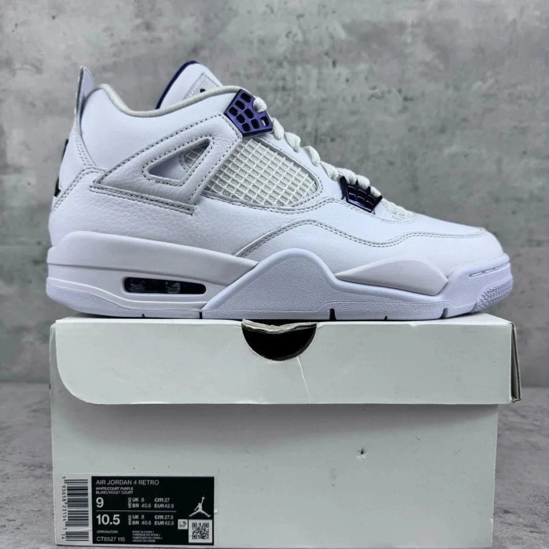 Air Jordan 4 White Purple Lace 408452-115