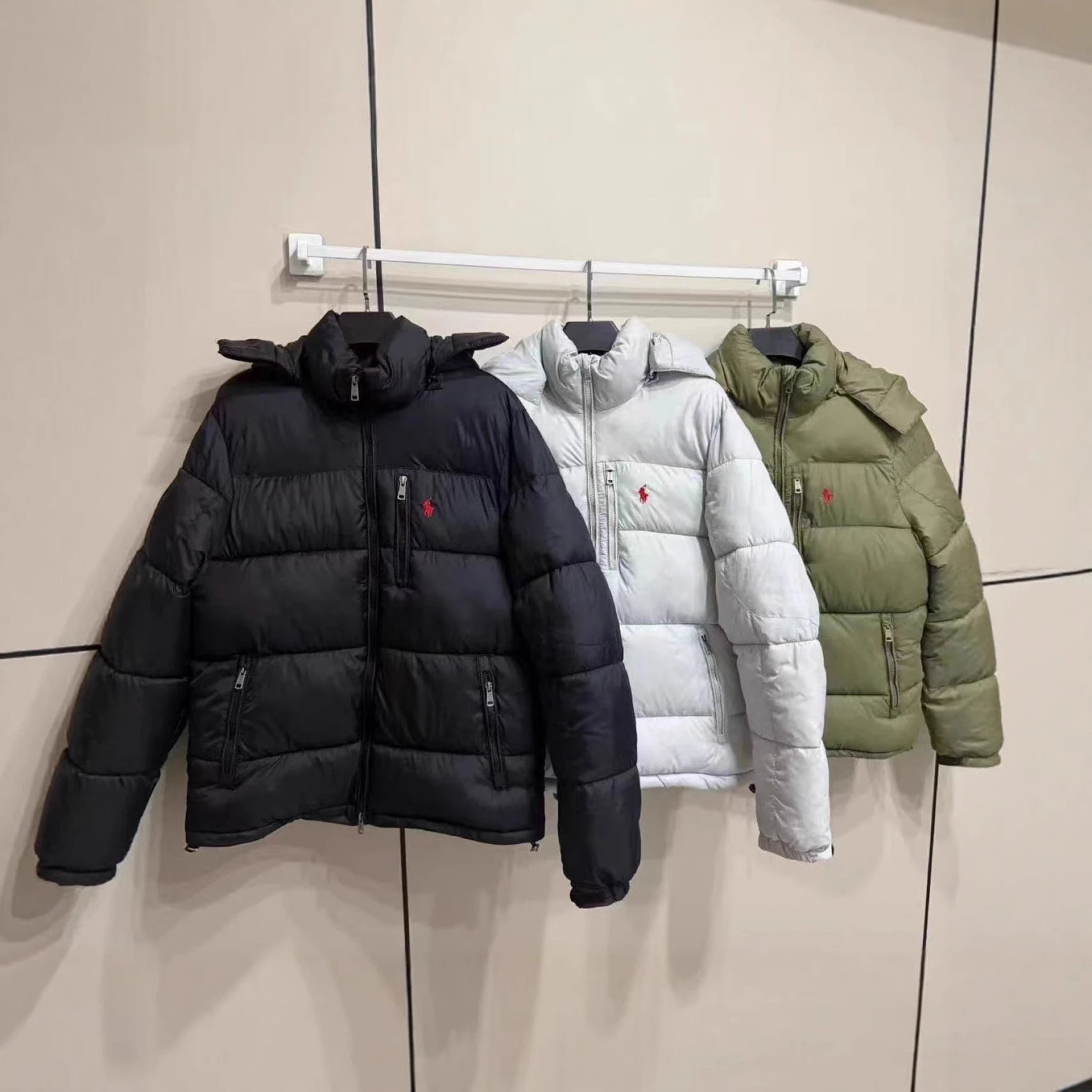 BO Winter New US Version Embroidered Hooded Puffer Cotton Jacket Thickened Cold-Proof Warm Couple Classic Casual Coat whatsapp +86 151 6066 3333
