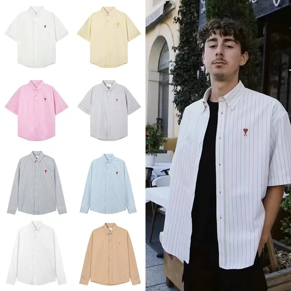 Shirt casual loose versatile cotton long-sleeved top for men and women-TOP