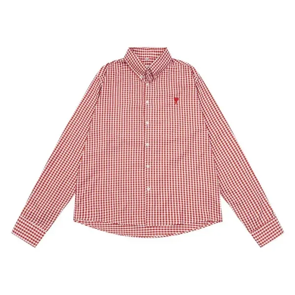 Comme des Garçons Play Red and White Gingham Shirt - 1