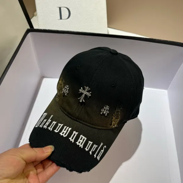 Chrome Hearts x Unknown World Brown Distressed Baseball Cap - 12