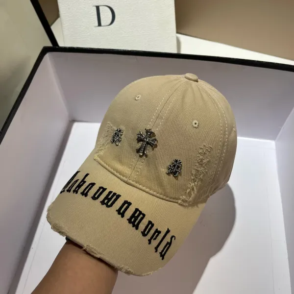 Chrome Hearts x Unknown World Brown Distressed Baseball Cap - 16