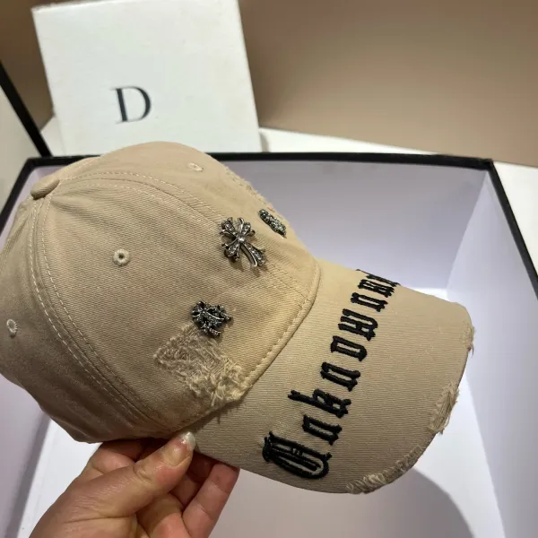 Chrome Hearts x Unknown World Brown Distressed Baseball Cap - 15