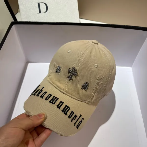 Chrome Hearts x Unknown World Brown Distressed Baseball Cap - 14