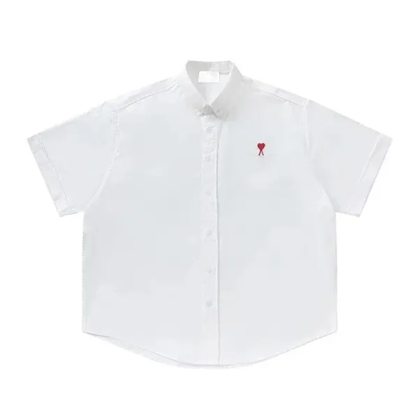Comme des Garçons Play Heart Embroidered White Short-Sleeve Shirt - 1