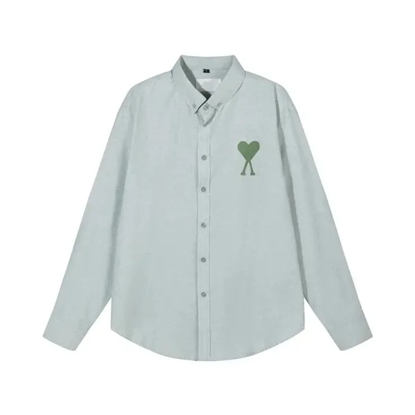 Ami Paris Heart Logo Shirt Mint Green - 1