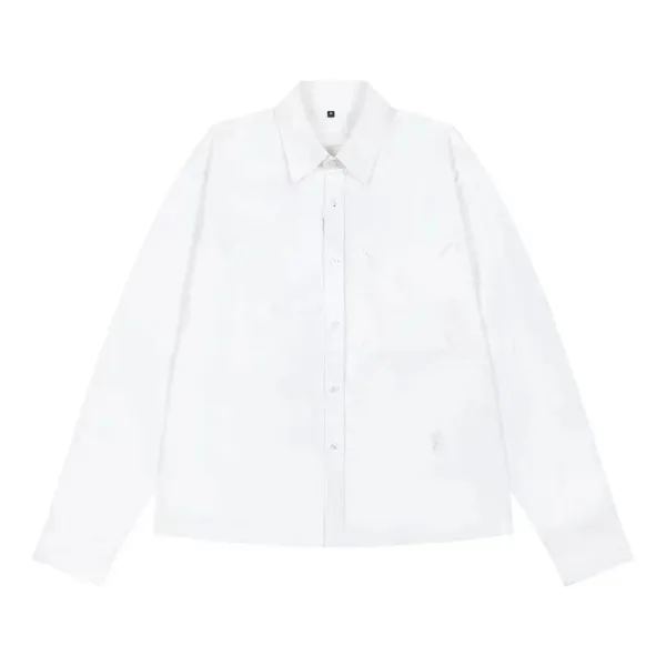 Design Oversized Cotton Shirt White - 1