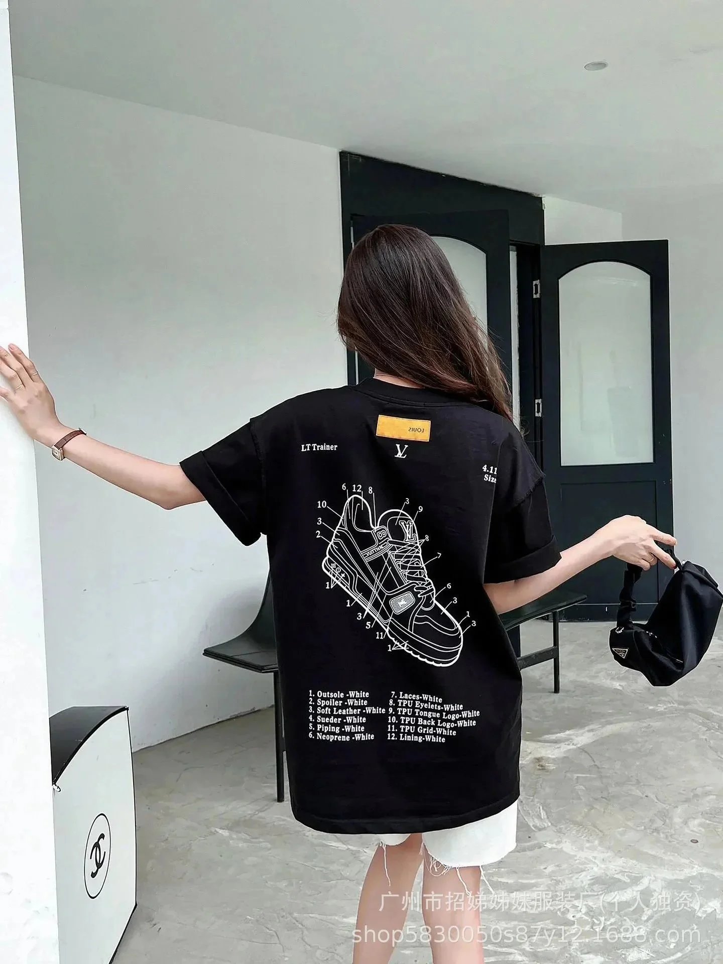 Sneaker Print Loose Crew Neck T-Shirt photo 3