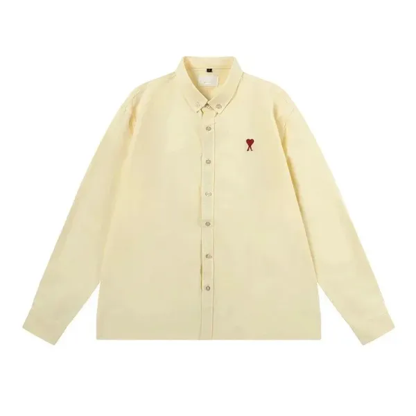 Comme des Garçons Play Heart Embroidery Cream Shirt - 1