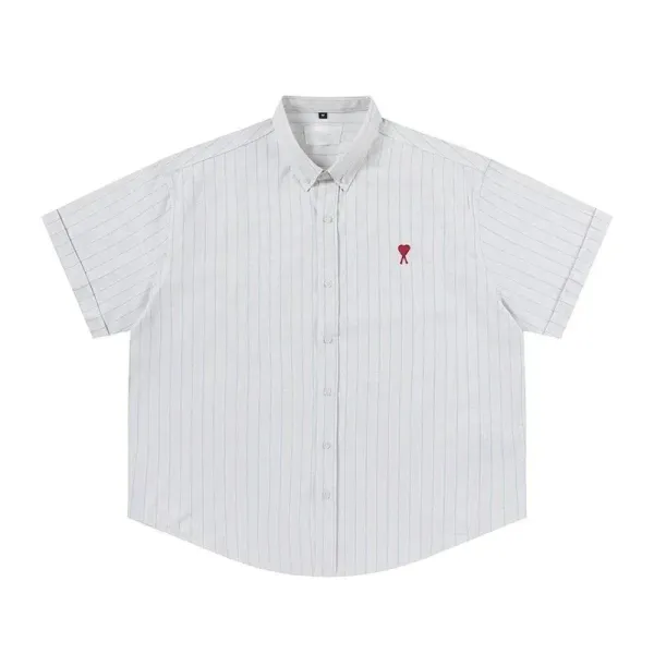 Comme des Garçons Play Striped Short-Sleeve Button-Up Shirt - 1