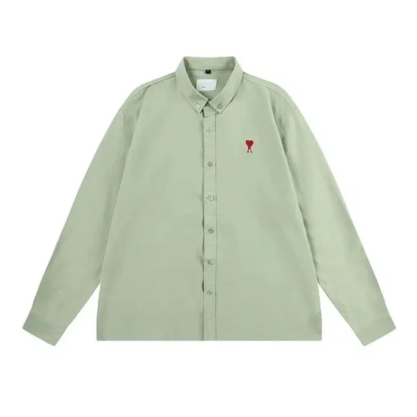 Play Comme des Garçons Heart Logo Button-Down Shirt Mint Green - 1