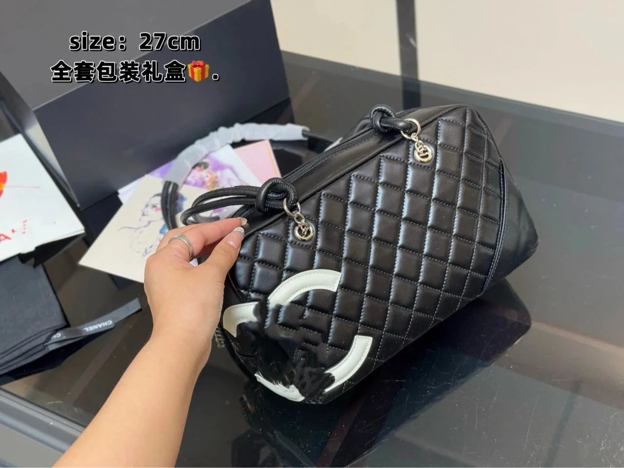 [DX43-5] Bowling Bag Fashion Quilted Pillow Bag Shoulder Handbag