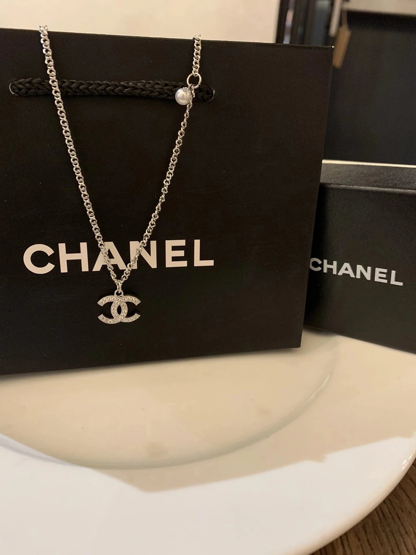 Chanel-Style Pearl Star Sun Moon Celestial Necklace