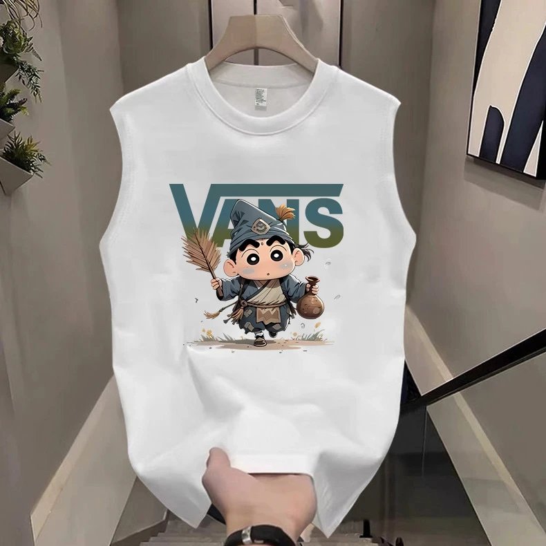 Vants Vants White Sleeveless Cartoon Cotton Unisex Tee - Buy on Kakobuysheetfind