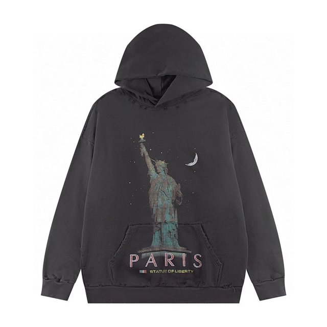 Balenciaga Balenciaga Paris Black Hoodie Statue Liberty Unisex - Buy on Kakobuysheetfind
